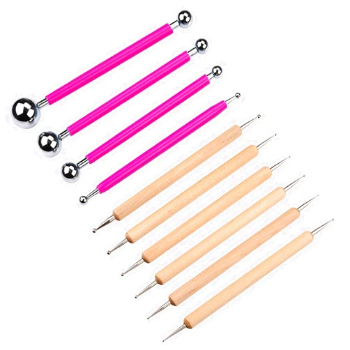 Meuxan 10 Piece Ball Stylus Dot Painting Tool Set, Clay Pottery Modeling Kit