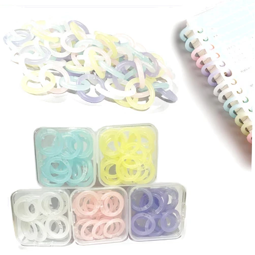 Fengirl 100 Pieces Plastic Binder Rings Plastic Loose Leaf Rings Multi-Color Plastic Book Rings Flexible for Cards, Document Stack and Swatches Organization School Home, or Office Use, 5 PinkyColor (15 mm)