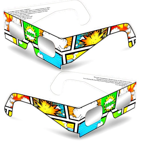 Gravitis Comic Style Solar Eclipse Glasses 2024 -AAS Approved, ISO Certified, Durable Plastic, Safe Sun Viewing for All Ages (2)