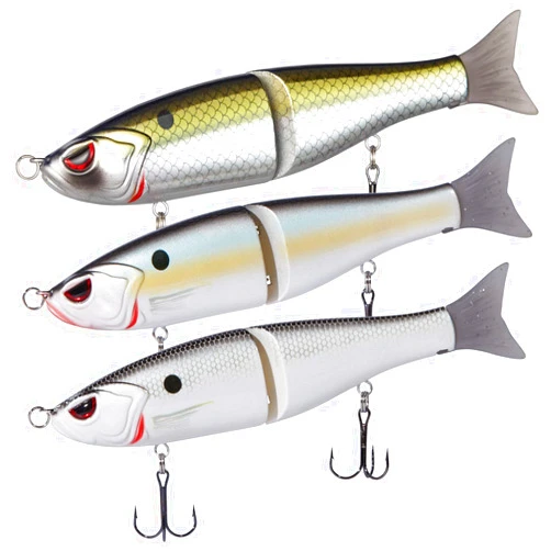 Bassdash SwimShad Glide Baits Jointed Swimbait Bass Pike Salmon Trout Muskie Fishing Lure,3-Pack