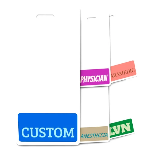 BadgeZoo Personalized Print Badge Buddy - Multiple Colors and Fonts to Choose from - Vertical - Print On Both Sides with Border - Durable and Water Resistant Ideal for Teachers, Nurses, Doctors, Healthcare