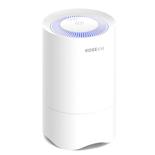 Rosekm Small Air Purifier for Home Bedroom, Personal Desk Mini Air Purifier, Room Hepa Air Purifier Fresheners Cleaner for Dorm, Pets, Smoke, Desktop, Office (White)