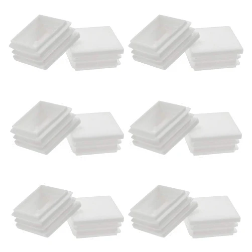 Suiwotin 12Pack 38mm (1 1/2 Inch) Square White Plastic Plug, Square Tubing End Caps, Tubing Post End Cap for 1 1/4