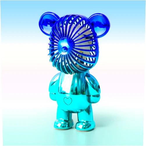 Wireless Express Bear Breeze: The Ultimate Mini Desk Fan - portable, rechargeable, 3-Speed Adjustable Usb Powered Fan - Perfect for home, dorm room, classroom, office and more (Navy)