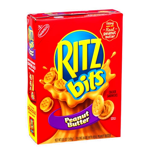 Ritz Nabisco Ritz Bits Peanut Butter Cracker Sandwich, 8.8 Ounce -- 12 per case.