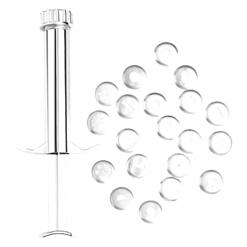 DISPRA Clay Extruder, Stainless Steel Clay Extruders, Mud Extruder Squeezer Sculpture Tool, Detachable Easy to Apply Stainless Steel Clay Extruder Tool with 20 Tips for Sculpting and Crafting