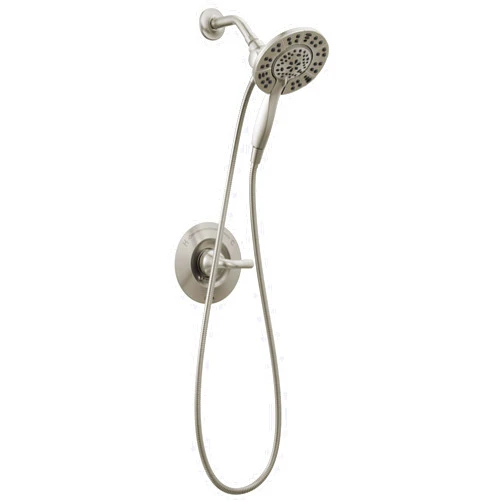 Delta Faucet Arvo 14 Series Single-Handle Shower Faucet, Shower Trim Kit with 4-Spray In2ition 2-in-1 Dual Hand Held Shower Head with Hose, SpotShield Stainless 142840-SP-I (Valve Included)