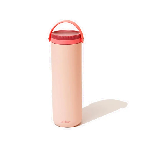 Willow - Portable Breastmilk Cooler - Keeps Breast Milk Cold for 24 Hours - Stainless Steel - Insulated - Reuseable - Breastfeeding Essentials - Storage Container w/Gel Ice Pack - Pink - 16oz