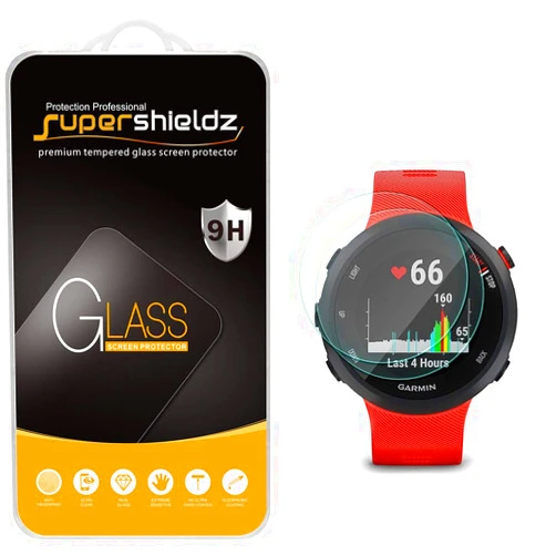 Supershieldz (2 Pack) Designed for Garmin Forerunner 55 / 45s / 45 Tempered Glass Screen Protector, Anti Scratch, Bubble Free