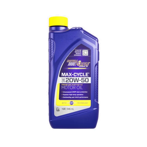 Royal Purple 20W-50 Max-Cycle Motorcycle & ATV Motor Oil - (Case 8 Bottles)