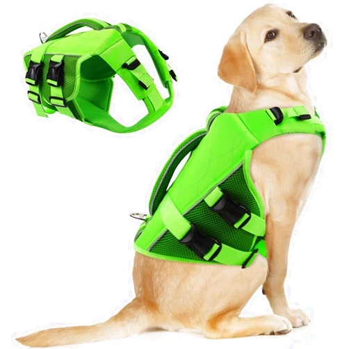 ASENKU Dog Life Jacket with Rescue Handle, Dog Life Vest for Swimming Boating with High Flotation, Ripstop Lightweight Pet Life Preserver with Reflective Stripes for Small Medium Large Dogs
