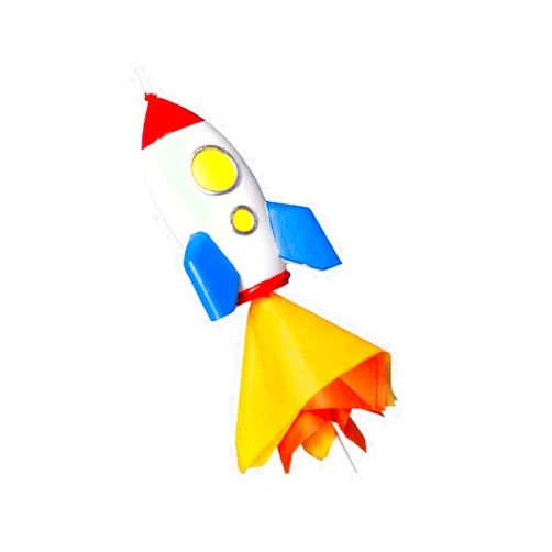 FLYPARTY Children's Birthday Candles,Handmade Adorable Cute Rockect Baby Shower Cake Topper Candle, Wedding Festival Space Theme Party Favors Decorations (Rocket 03)