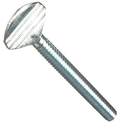 Small Parts Zinc Plated Steel Thumb Screw, Spade Head without Shoulder, #8-32, 1