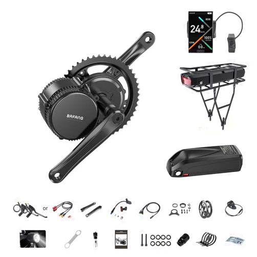 BAFANG 1000W 500W 750W Mid Drive Kit with Battery(Optional), BBS02B HD Mid Drive DIY 8Fun Ebike Conversion Kit with LCD Display&Ebike Battery for BB 68-73MM/85-105MM/105-125MM E-Bike