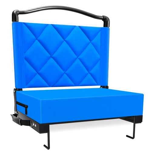 Kaganoon 1pcs Stadium Seats with Back Support Cushion, Folding Stadium Seats for Bleachers Hold up 400lbs, Wide Bleacher Seat with Shoulder Strap & Handle Perfect for Sports Events, Blue