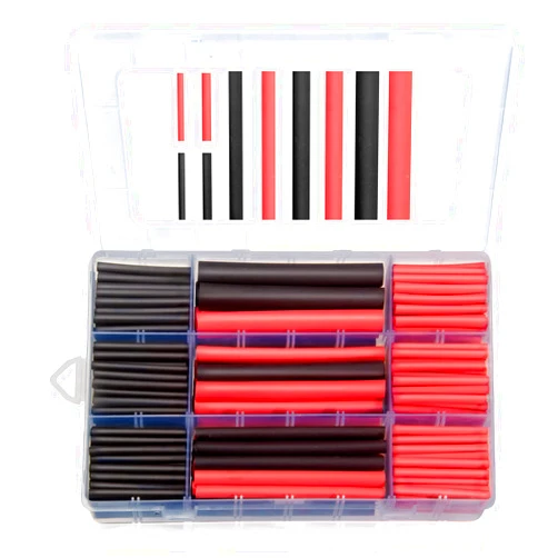 MILAPEAK 270 PCS Heat Shrink Tubing Kit - 3:1 Ratio Adhesive Lined, Marine Grade Shrink Wrap - Automotive Industrial Heat-Shrink Tubing - Black, Red