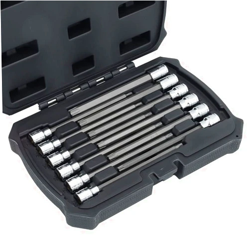 MichaelPro Torx Bit Socket Set, 12-Piece 3/8 Inch Drive Extra Long Torx Bit Set, T10, T15, T20, T25, T27, T30, T40, T45, T47, T50, T55, T60 Torx Bits Included, Torx Star Socket Set with Storage Case