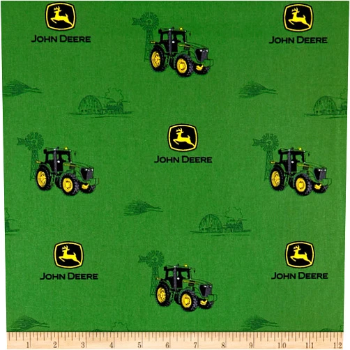 Springs Creative Products Green Everyday Cotton John Deere Print Fabric by The Yard