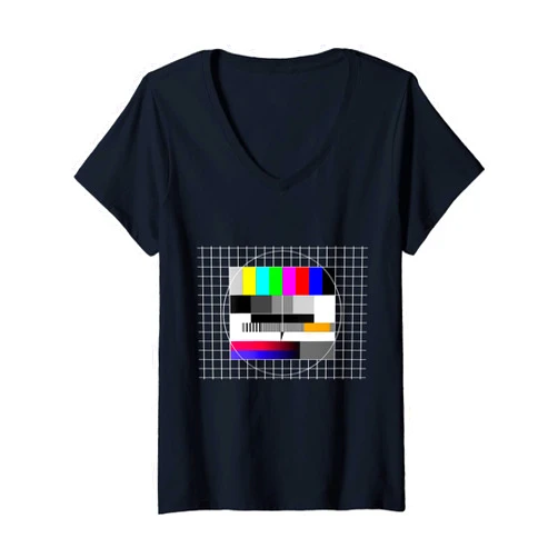 80er Motto Party 90er Jahre Vintage Geschenkidee Womens Test picture 80s 90s party outfit retro vintage costume V-Neck T-Shirt