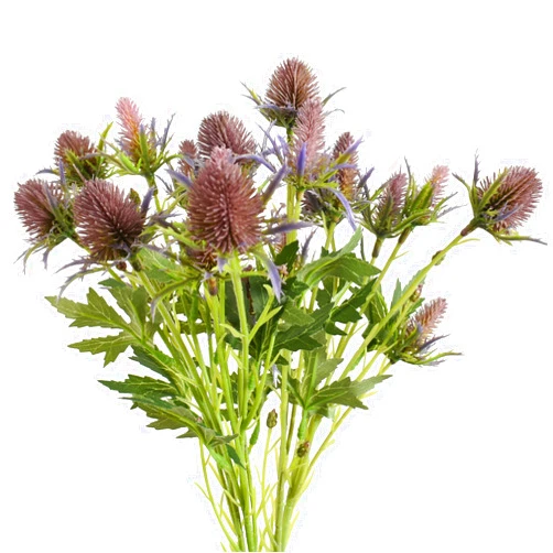 HUIANER Artificial Thistle Spray Eryngium Flowers 2pcs Artificial Eryngium Artificial Sea Holly Flowers for Valentine's Day Bridal Bouquet Wreath Table Centerpiece Decor (Purple)