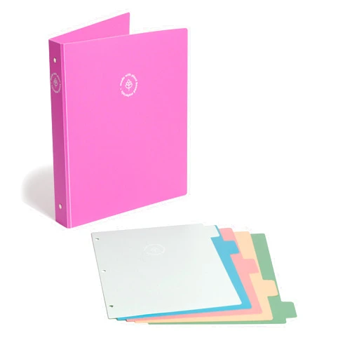 U Brands U-Eco Poly Binder + 5 Tab Divider Set, 8.5'' x 11'', Orchid, Two-Pockets, Letter Size (6606U01-12)