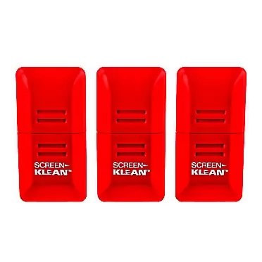 6 CARBONKLEAN Carbon Klean ScreenKlean Tablet Screen Cleaner - Efficient and Durable Carbon Microfiber Technology Injected Red (3 Pack)