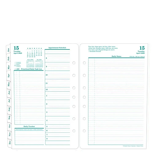 Franklin Covey FranklinCovey - Original Two Page Per Day Ring-Bound Planner (Classic, Apr 2025 - Mar 2026)