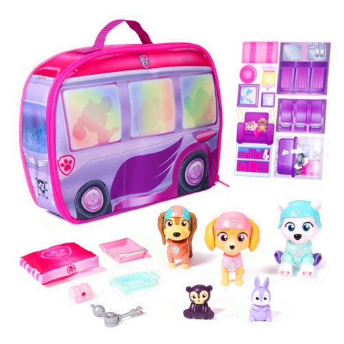 Paw Patrol Skye's World Pupcation Rescue Set with Skye, Everest & Liberty Bobble Head Toy Figures & RV Camper, Kids Toys for Boys & Girls Ages 3 & Up