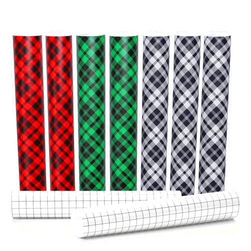AISHNA Christmas Vinyl Buffalo Plaid Vinyl - 12