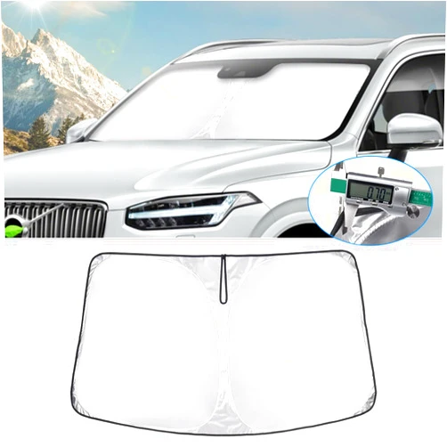 T TGBROS Windshield Sun Shade Custom Fit for 2015-2023 2024 Volvo XC90 Accessories Foldable Sun Shield Reflective Polyester Sun Visor Cover Block Heat and Sun Protection