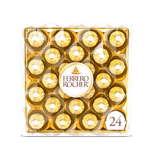 Ferrero Rocher, 24 Count, Premium Milk Chocolate Hazelnut, Chocolates for Gifting, 10.6 oz