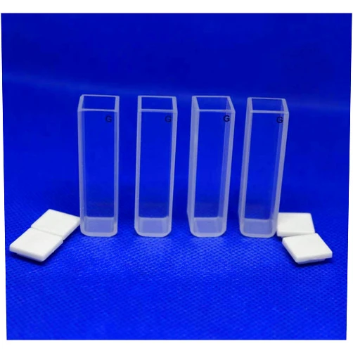 LAB4US Standard Glass Cuvette for (4pcs) Spectrophotometer Glass cuvettes Cells 10mm pathlegnth, 3.5ml; 2 Clear Sides, 340-2500 nm Open top with Lid