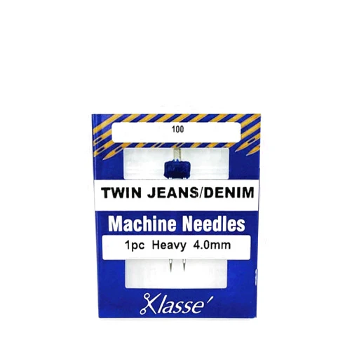 Klasse Twin Jean Needle, Size 4.0mm/100 1/Pkg 5