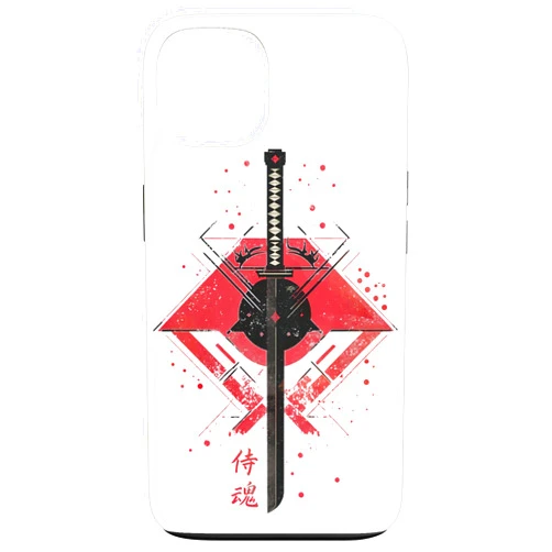 The Ghost Samurai Sword iPhone 13 Anime Cyberpunk Samurai in grunge retro vaporwave Aesthetic Case