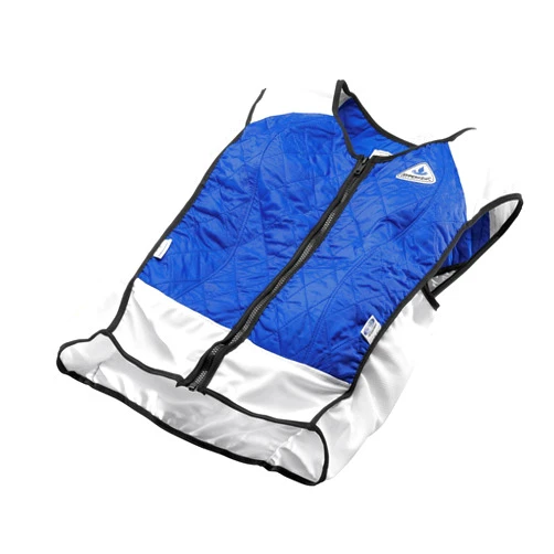 TechKewl Techniche Hybrid Cooling Vest with Both Hyperkewl Evaporative Cooling and CoolPax PCM Cooling, Blue, Large