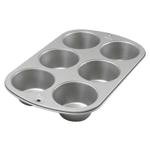 Wilton Jumbo Muffin Tin, Recipe Right, Non Stick, 6 Hole, 7cm x 24.8cm x 36.2cm (3in x 10in x 14in), Steel