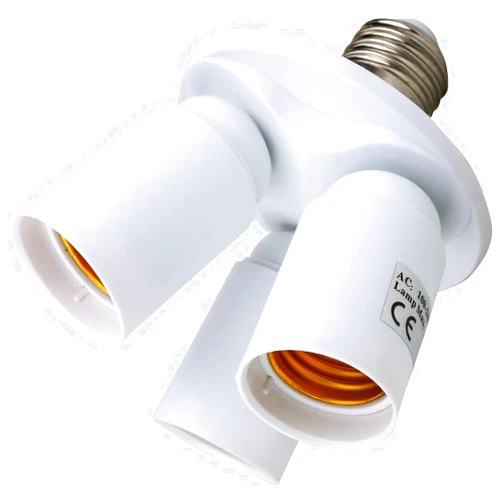 8T8 3 in 1 E26 E27 Light Bulb Socket Splitter Adapter, Standard LED Bulb Base Converter, 3 Way Bulbs Socket Holder, 60W Each Port, Total 180W