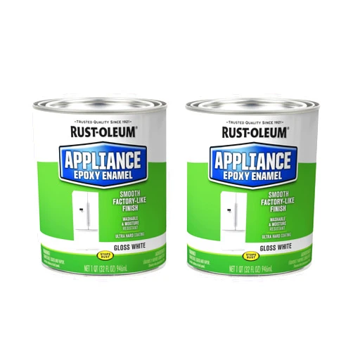 Rust-Oleum 241168 Specialty Appliance Epoxy Paint, Quart, Gloss White, 2 Pack