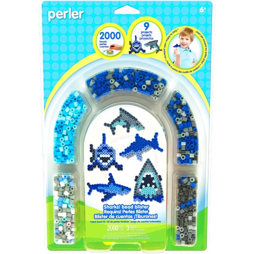Perler Bead 'Shark' Fuse Bead Activity Kit for Kids Crafts, 2004 pcs , Sharks , Small