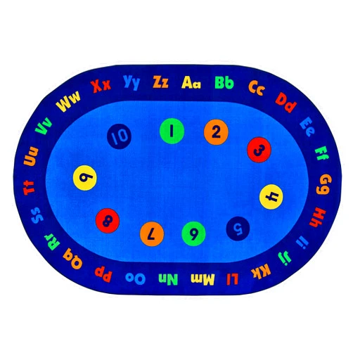 Carpets for Kids KID$Value Plus 72.98 Circletime Early Learning Classroom Rug 6ft x 9ft Oval Blue