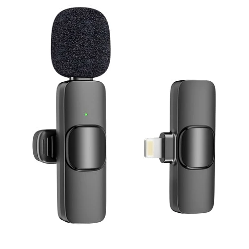 Generic Wireless Lavalier Lapel Microphone for iPhone, iPad - Cordless Omnidirectional Condenser Recording Mic for Interview Video Podcast Vlog YouTube