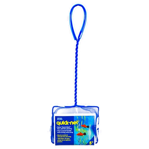 PENN-PLAX Quick-Net Aquarium Fish Nets – Durable, Strong, and Safe – Color May Vary (Blue or Green)