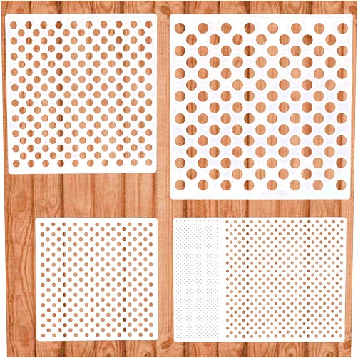 KUANSHENG Dots Stencils - 4 Pcs Polka Dot Stencils, Assorted Sizes, Reusable Mylar Plastic Templates for DIY Crafts | Painting on Wood, Furniture, Walls, Scrapbooks, and More