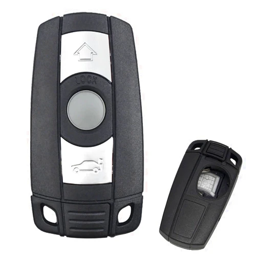 Olivine Auto Remote Key Shell for BMW 1 3 5 6 7 Series E90 E92 E93 Replacement 3 Button Smart Car Key Case Cover, Black