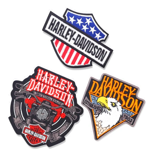 Generic Small Harley Iron-on Embroidered Patches Emblem Set of 3 Pieces for Jacket/Vest BikerMotorcycle Patch