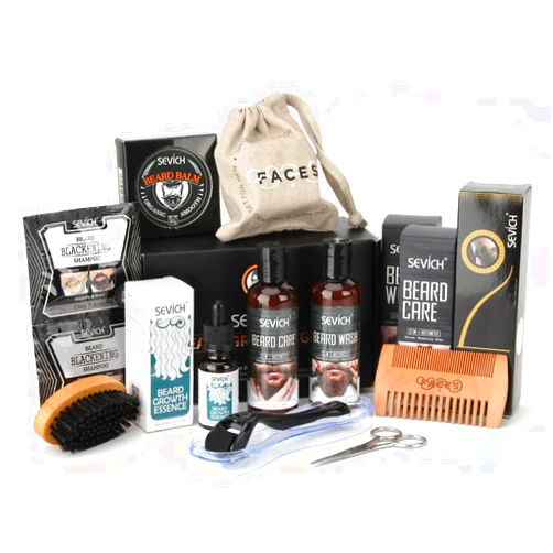 SEVICH Beard Grooming Kit Set - SEVICH for Men Beard Care 10-in-1 with Beard Regrowth Oil, Beard Wax, Beard Wash&Conditioner, Beard Black Dye Shampoo, Beard Brush, Comb, Scissor, Beard Soothing Tool Full kit