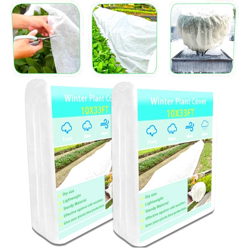 Yavzevlqi 2 Pack 10Ftx33Ft Plant Covers Freeze Protection,Winter Frost Blankets for Outdoor Plants,Garden Plant Floating Row Cover,Plant Frost Protection Covers for Vegetables Fruit Trees