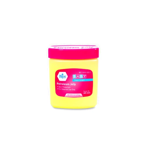 MED PRIDE Petroleum Jelly With Fresh Baby Scent - Skin Protectant For Dry Skin, Rashes, Minor Burns & Wounds- Powerful Moisturizer For Chapped Lips, Dry Hands, Chaffed Skin & Diaper Rash- 8oz [Pink]
