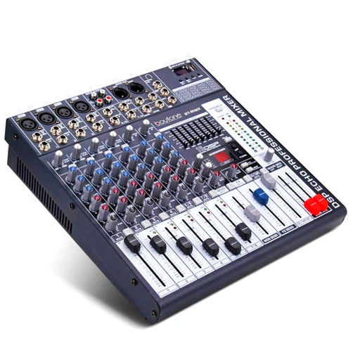 Boytone BT-80MX, 8 - Channel Bluetooth Audio Mixer - DJ Sound Controller, USB MP3 Player, 4 XLR Microphone Jack, 7 Band EQ, 16 BIT Digital Multi FX Processor, RCA IN-OUT Jack, 48V Phantom Power