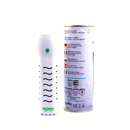 H2OnlyBattery Flashlight - No Batteries Needed - Water Powered (or Any Liquid)- No Expiration Date - 67 Lumens, Emergency Light - Last up to 1500 Hours-White
